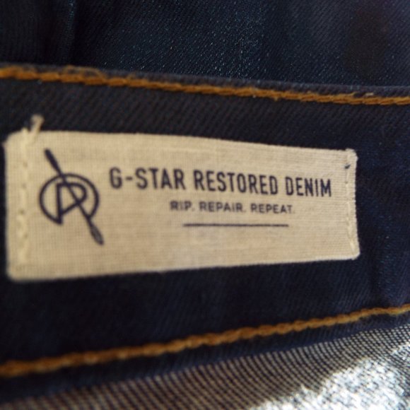 G-Star RAW Restored Dark Denim Jeans ARC 3-D Slim Paint Splattered Size 30x30 - Picture 8 of 11